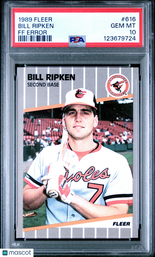 1989 Fleer Bill Ripken #616 FF Error PSA 10