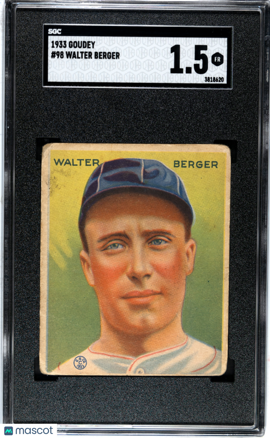 1933 Goudey Walter Berger #98 SGC 1.5