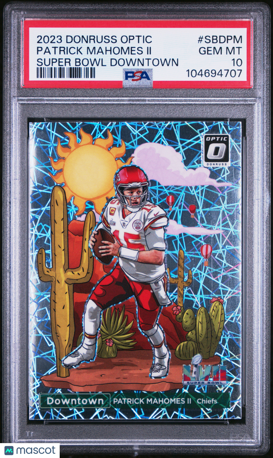 2023 Panini Donruss Optic Super Bowl Downtown Patrick Mahomes II #SBDPM PSA 10