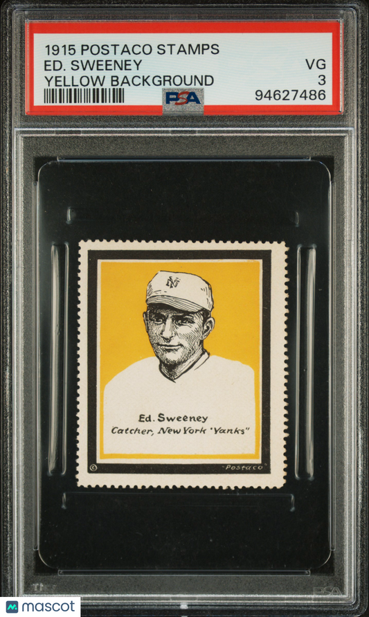 1915 Postaco Stamps Ed. Sweeney Yellow Background PSA 3