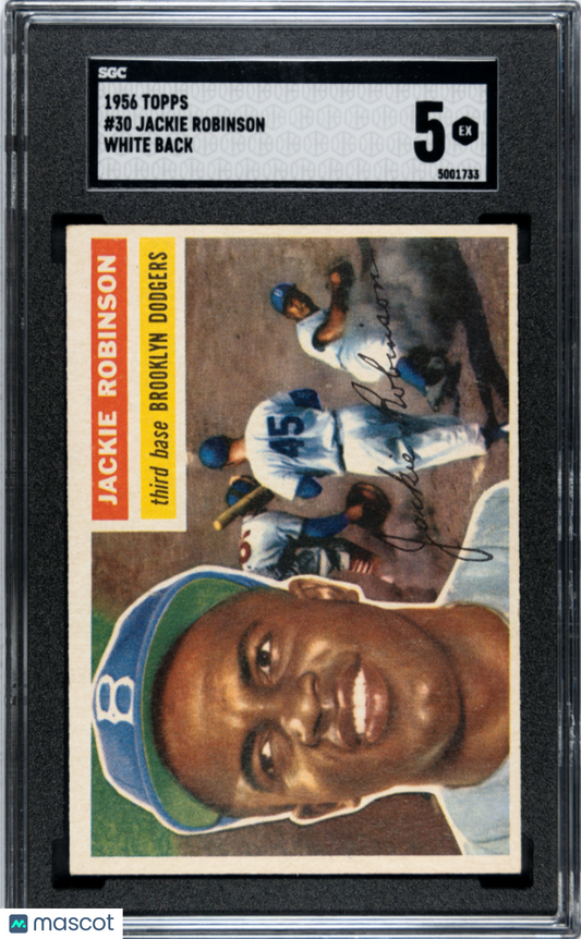 1956 Topps Jackie Robinson #30 White Back SGC 5