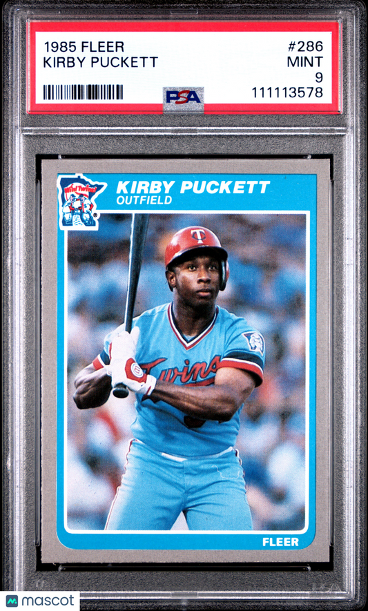 1985 Fleer Kirby Puckett #286 PSA 9