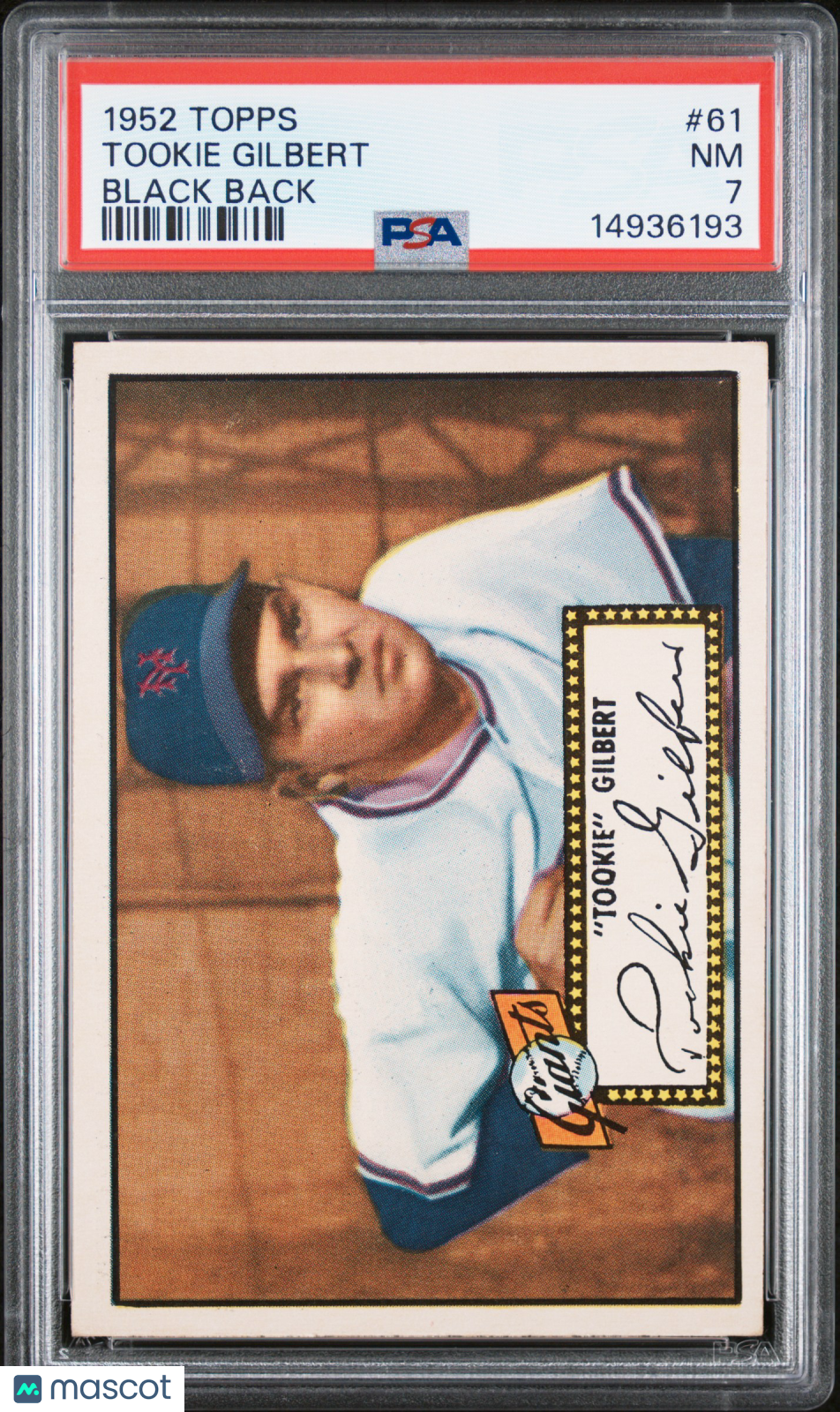 1952 Topps Tookie Gilbert #61 Black Back PSA 7