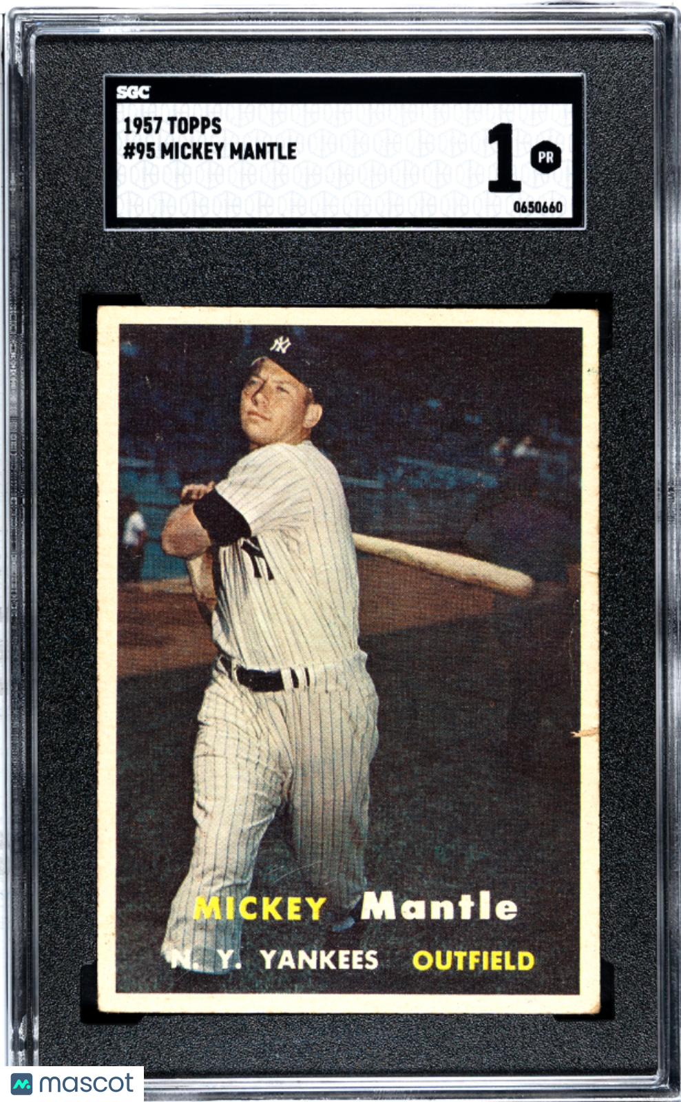 1957 Topps Mickey Mantle #95 SGC 1