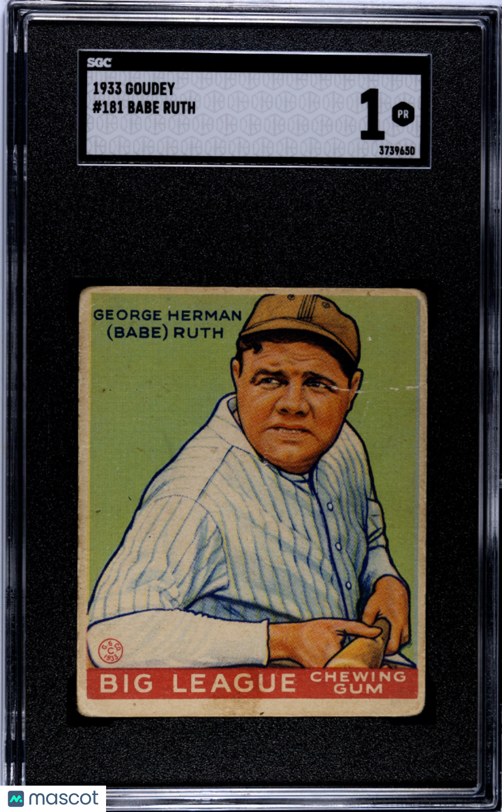 1933 Goudey Babe Ruth #181 SGC 1