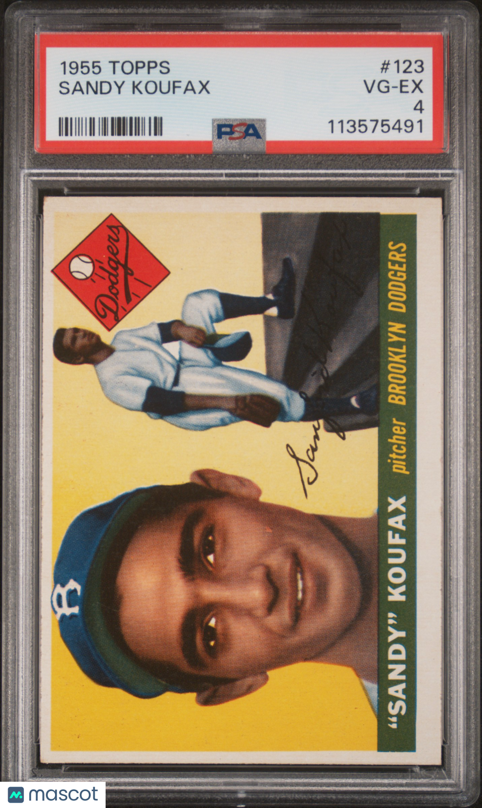 1955 Topps Sandy Koufax #123 PSA 4
