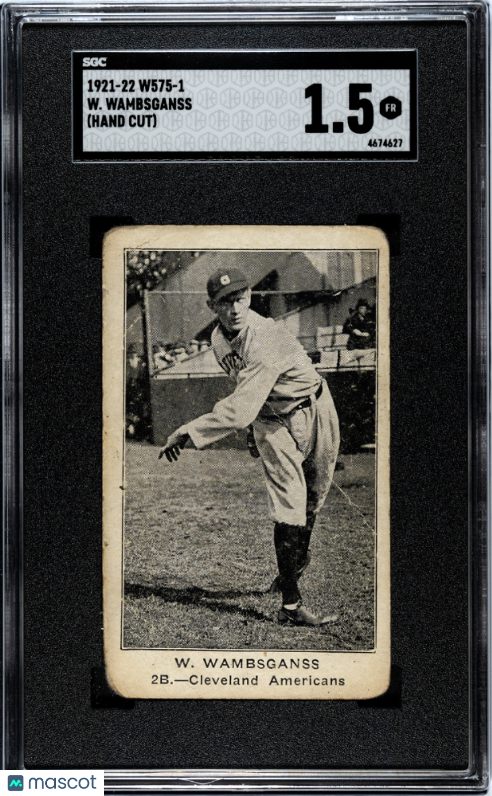 1921 W575-1 W. Wambsganss SGC 1.5