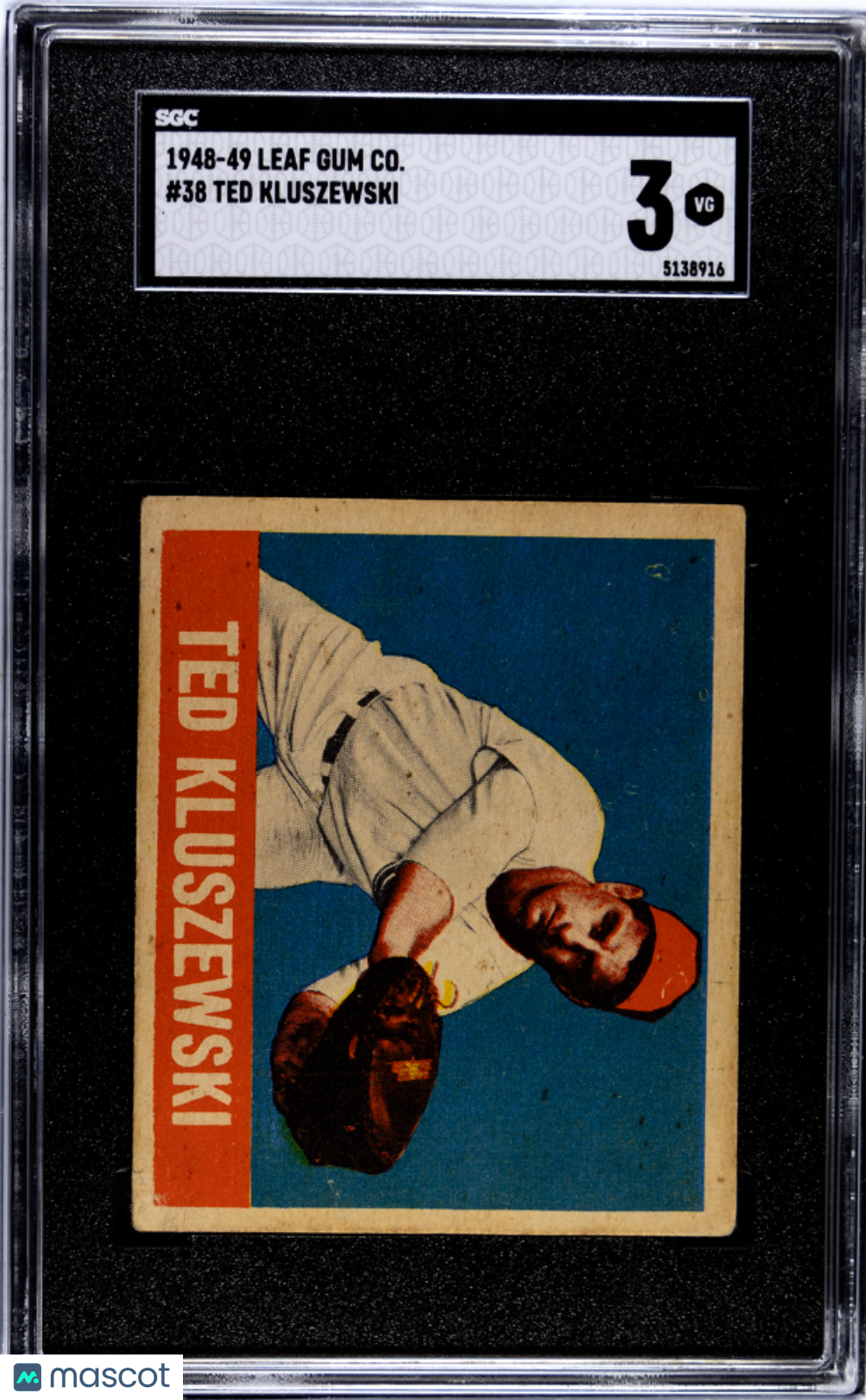 1948 Leaf Gum Co. Ted Kluszewski #38 SGC 3