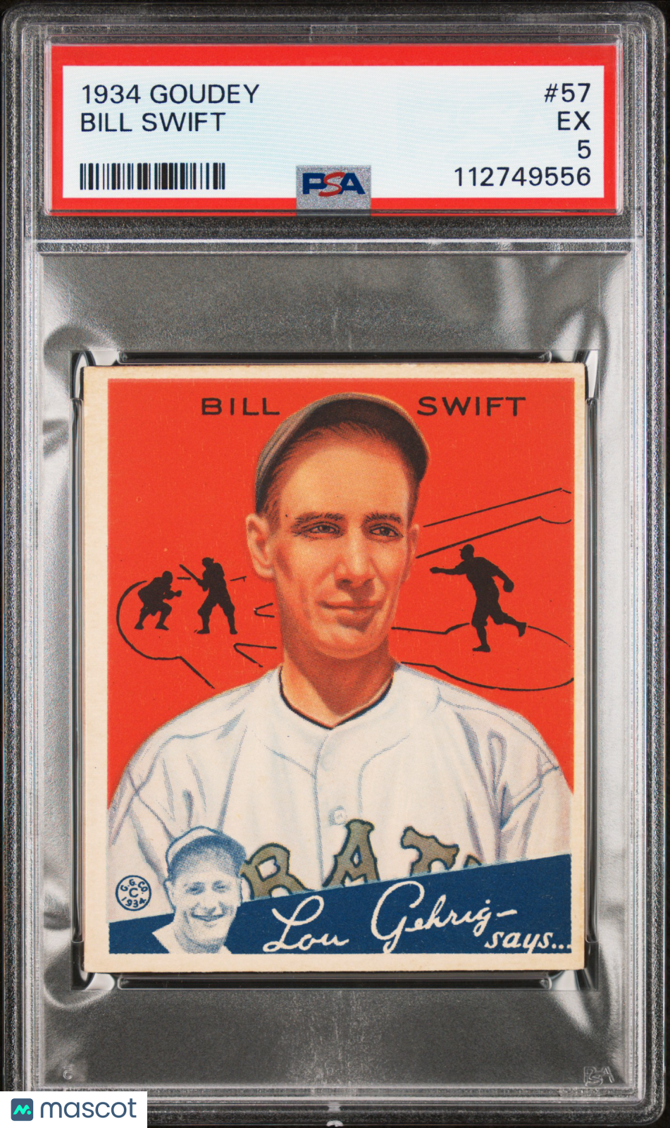 1934 Goudey Bill Swift #57 PSA 5