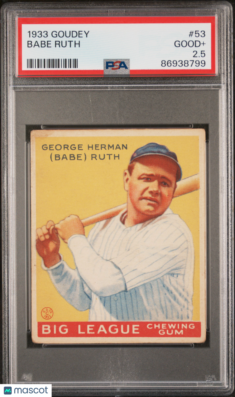 1933 Goudey Babe Ruth #53 PSA 2.5
