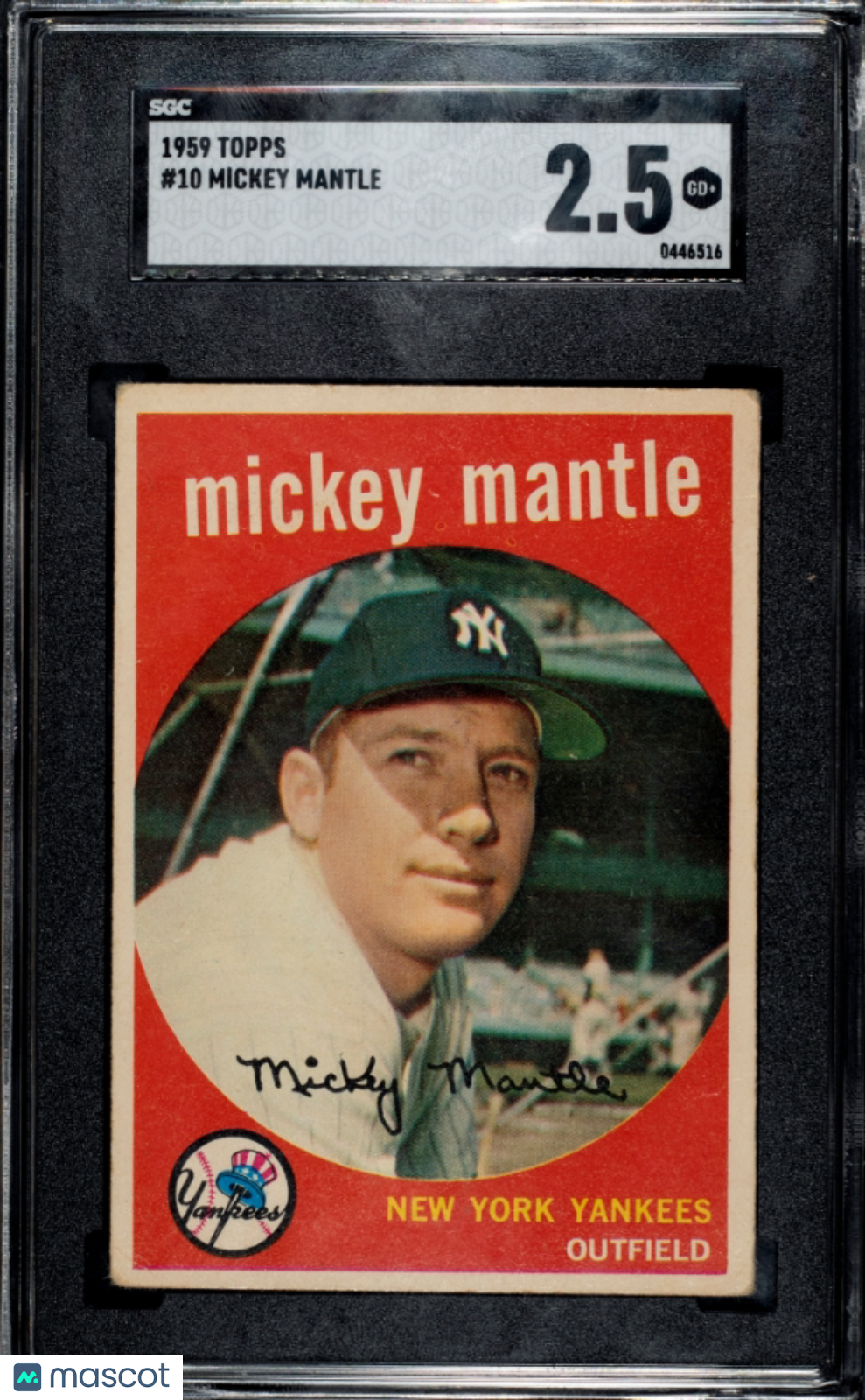 1959 Topps Mickey Mantle #10 SGC 2.5