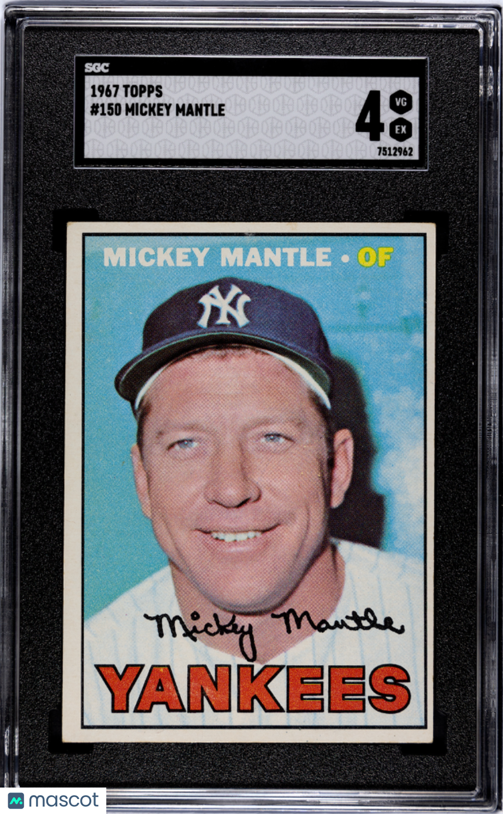 1967 Topps Mickey Mantle #150 SGC 4