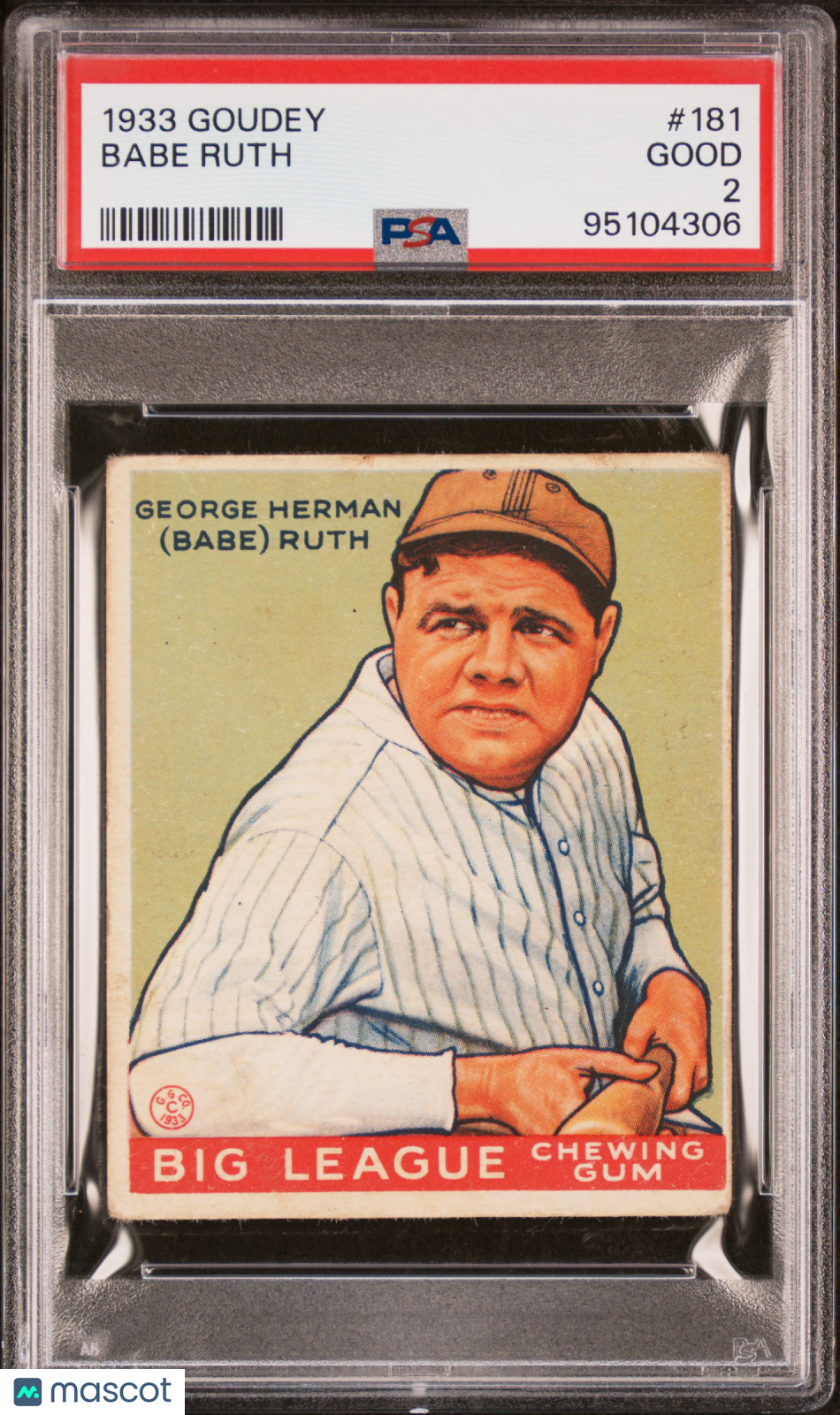 1933 Goudey Babe Ruth #181 PSA 2
