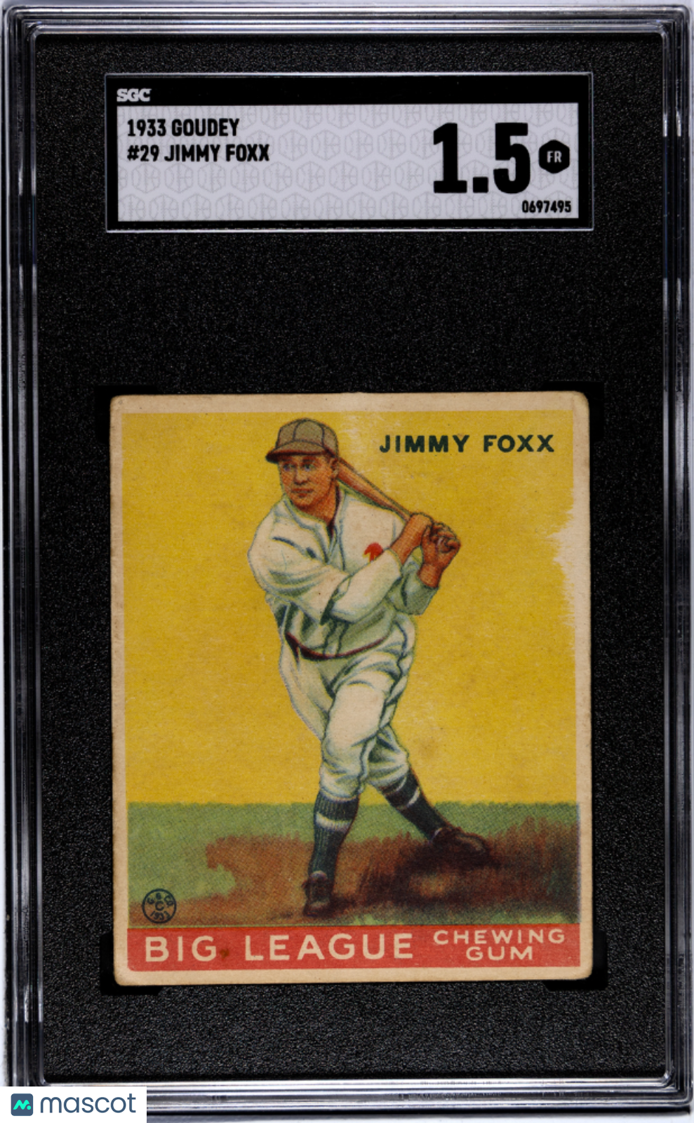 1933 Goudey Jimmy Foxx #29 SGC 1.5