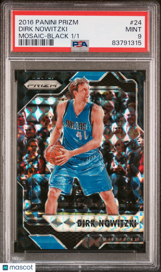2016 Panini Prizm Mosaic Dirk Nowitzki #24 Black PSA 9 1/1