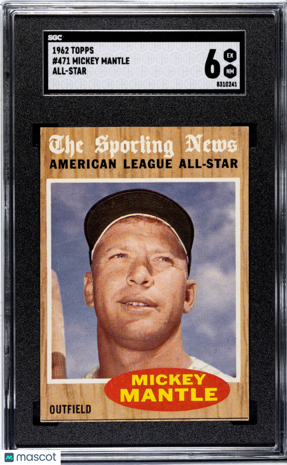 1962 Topps Mickey Mantle #471 All Star SGC 6