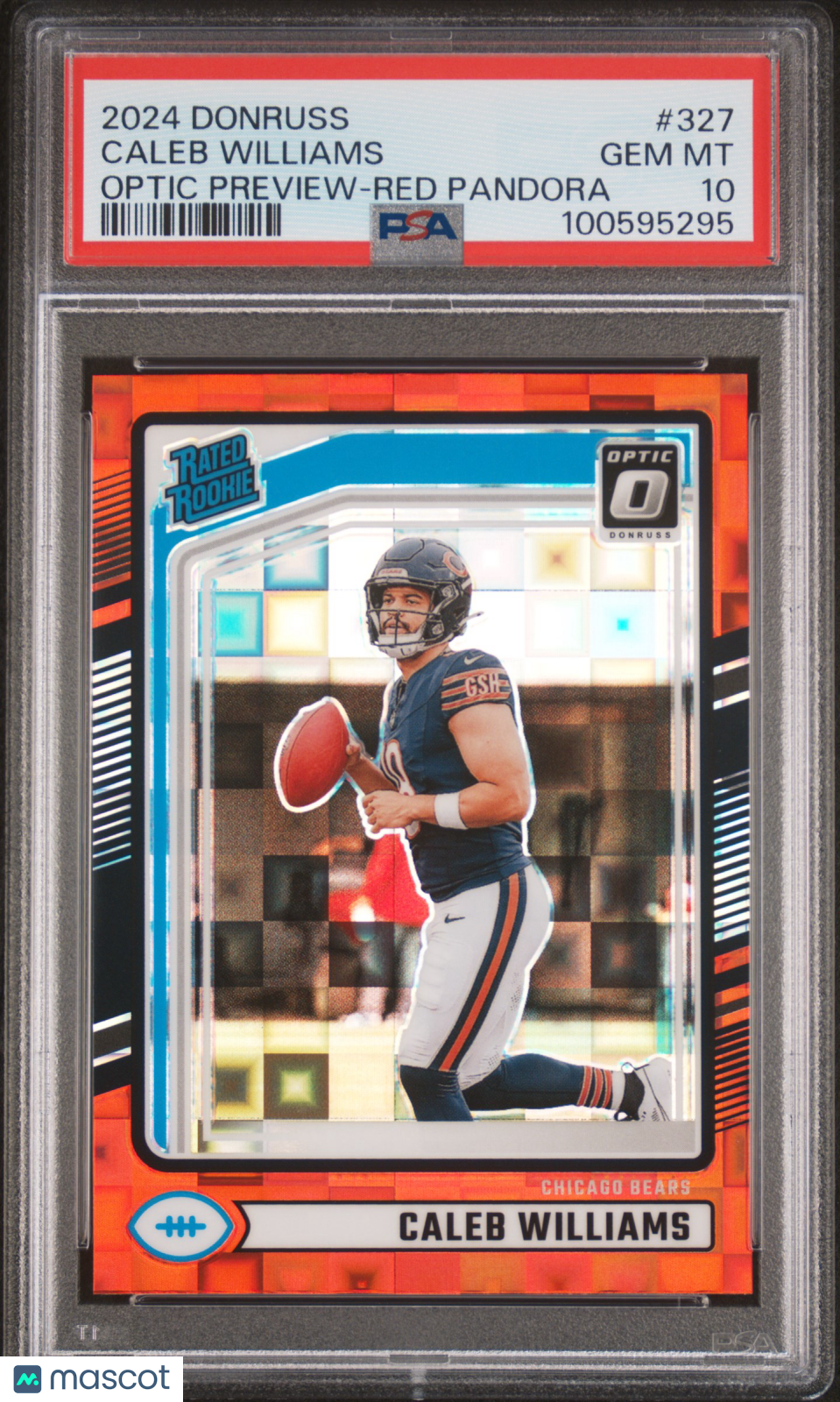 2024 Panini Donruss Caleb Williams #327 Optic Preview Red Pandora PSA 10