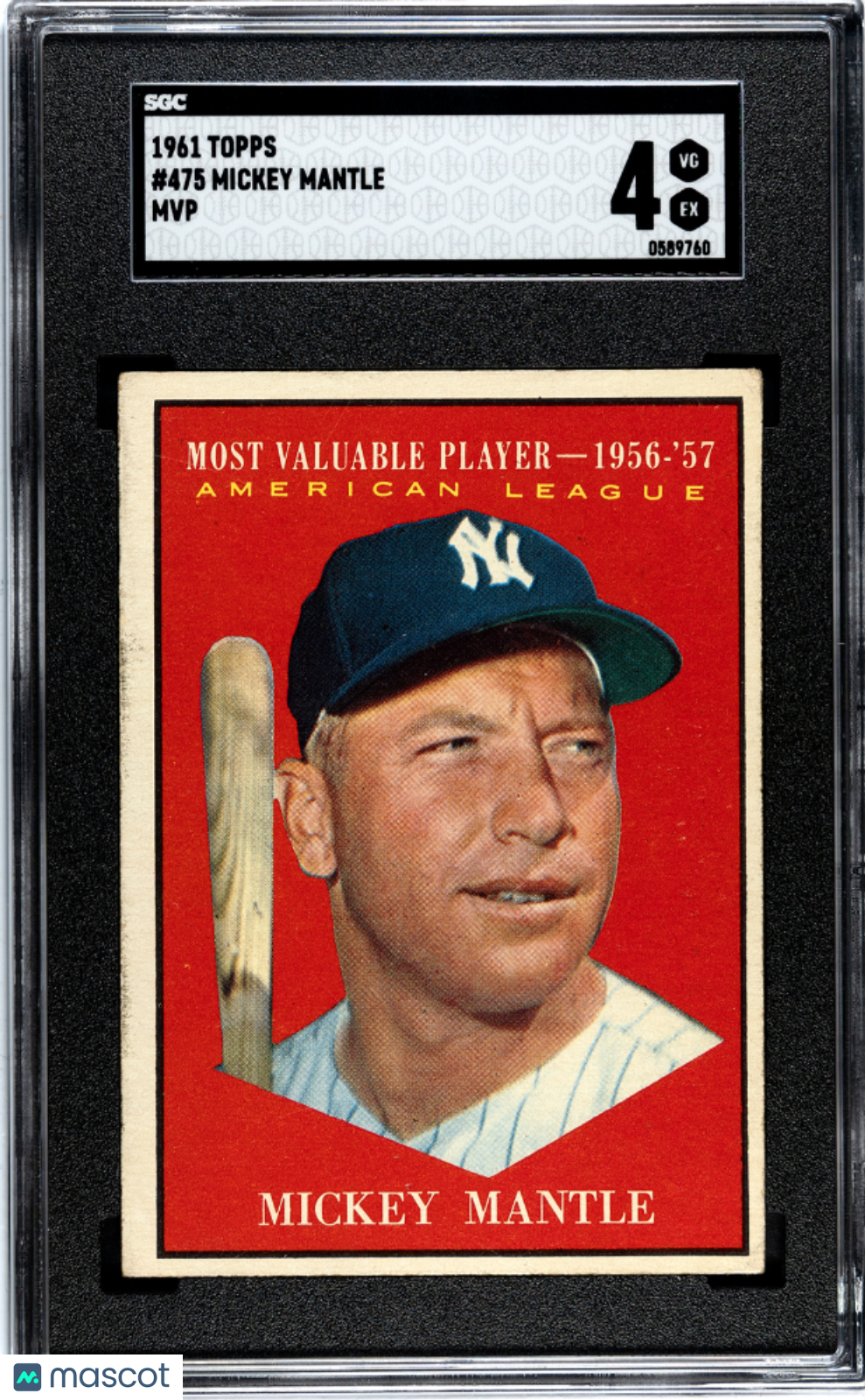 1961 Topps Mickey Mantle #475 MVP SGC 4