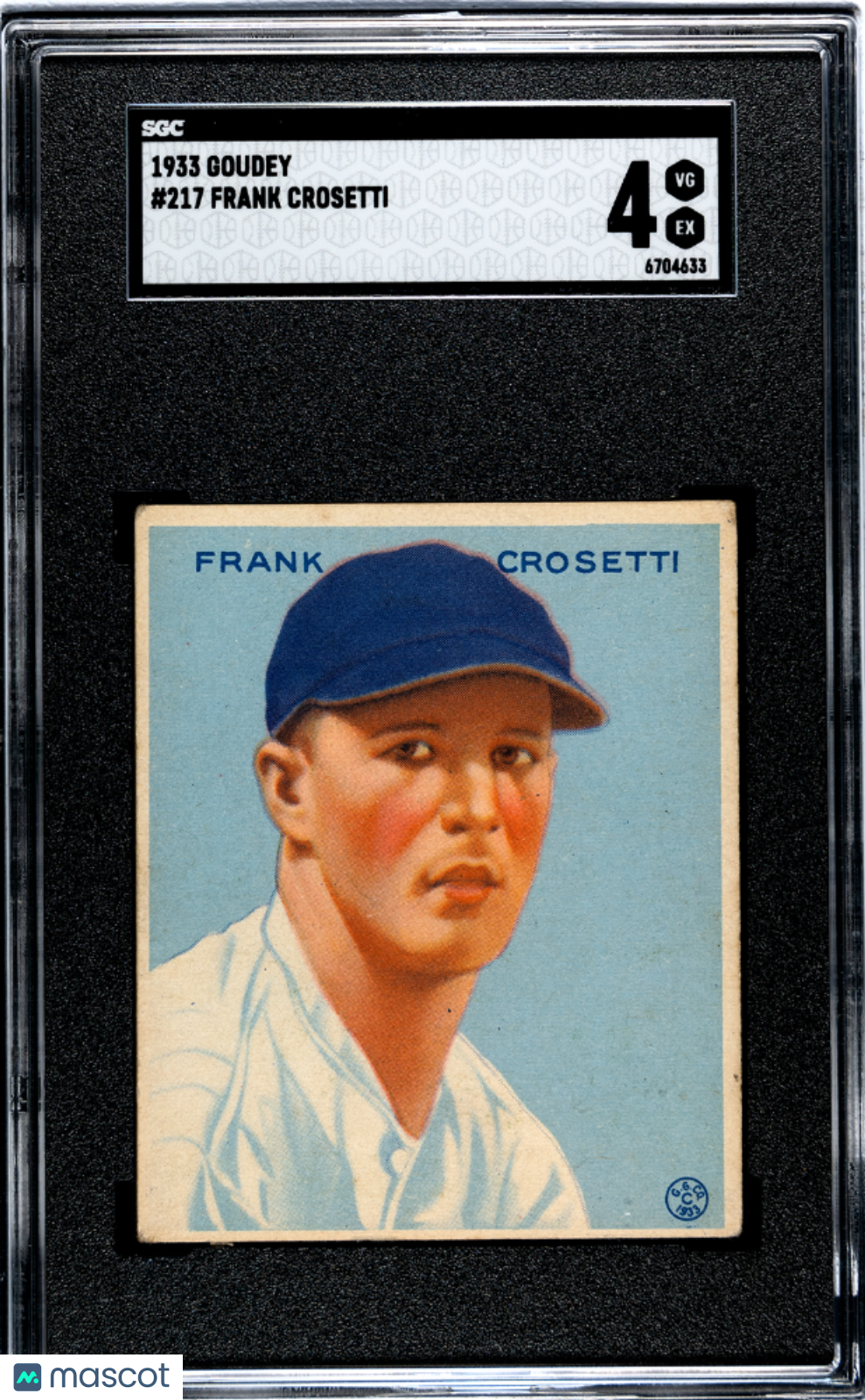1933 Goudey Frank Crosetti #217 SGC 4
