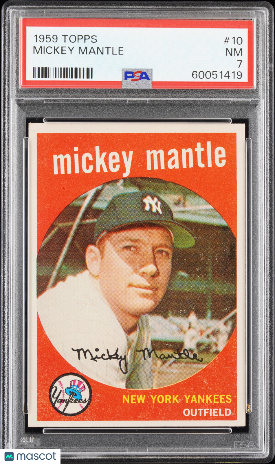 1959 Topps Mickey Mantle #10 PSA 7