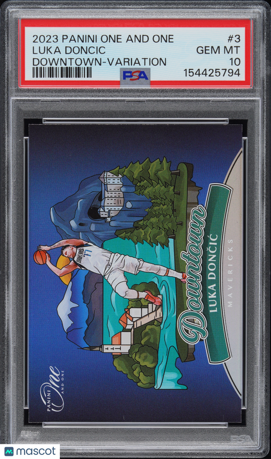 2023 Panini One And One Downtown Luka Doncic #3 Variation PSA 10