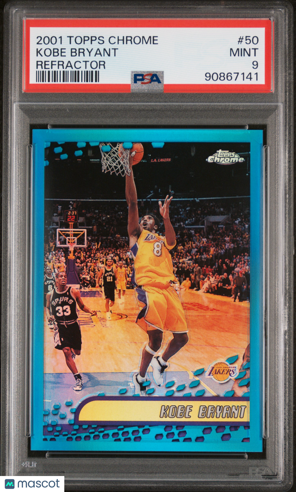 2001 Topps Chrome Kobe Bryant #50 Refractor PSA 9