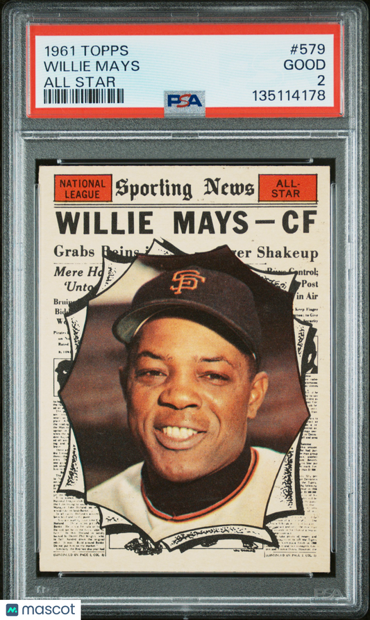 1961 Topps Willie Mays #579 All Star PSA 2