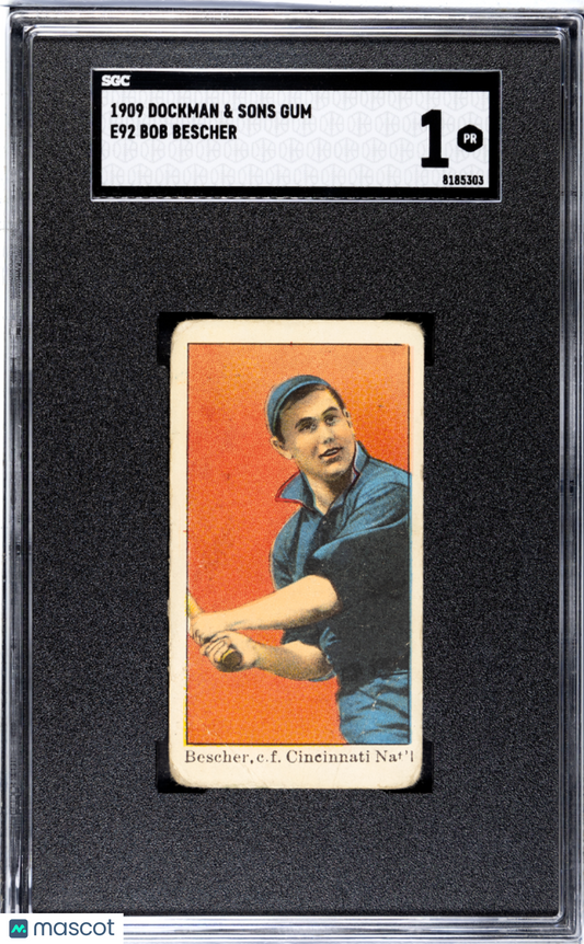 1909 Dockman & Sons Gum (E92) Bob Bescher SGC 1