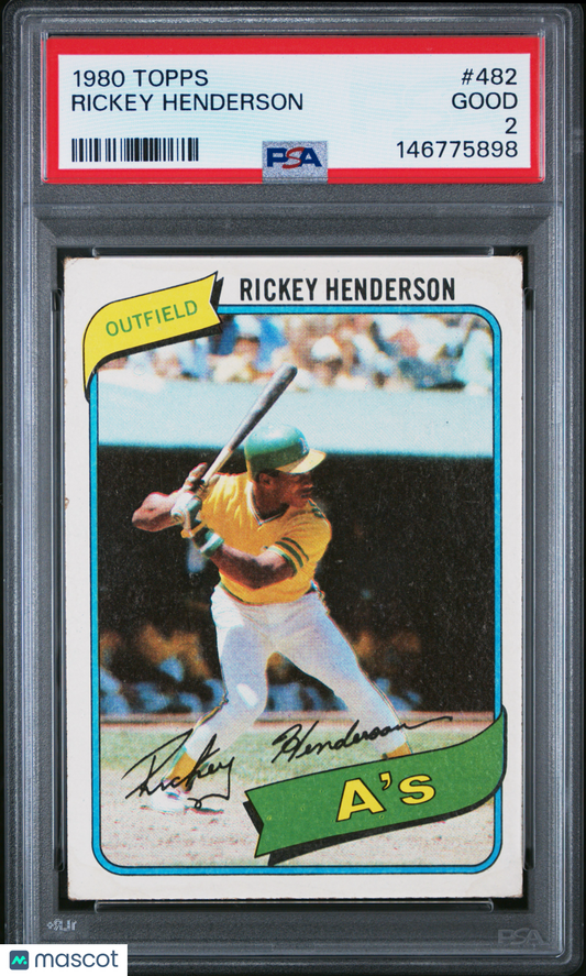 1980 Topps Rickey Henderson #482 PSA 2