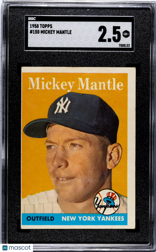 1958 Topps Mickey Mantle #150 SGC 2.5