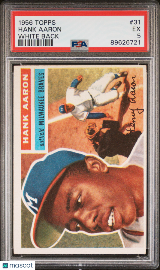 1956 Topps Hank Aaron #31 White Back PSA 5