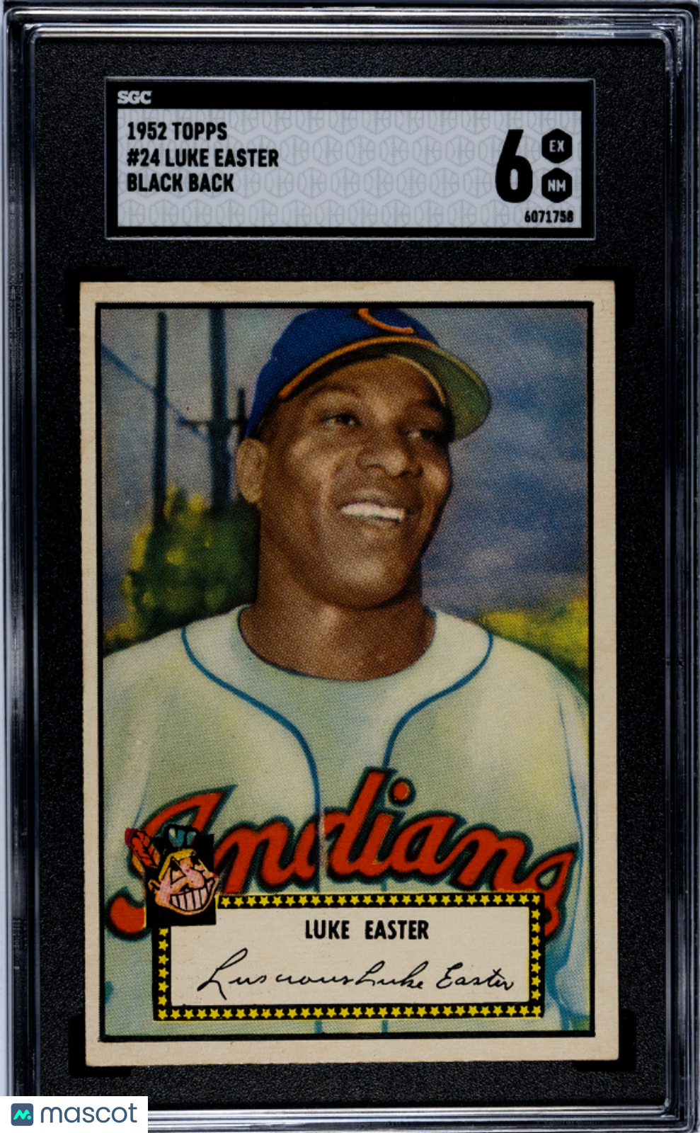 1952 Topps Luke Easter #24 Black Back SGC 6