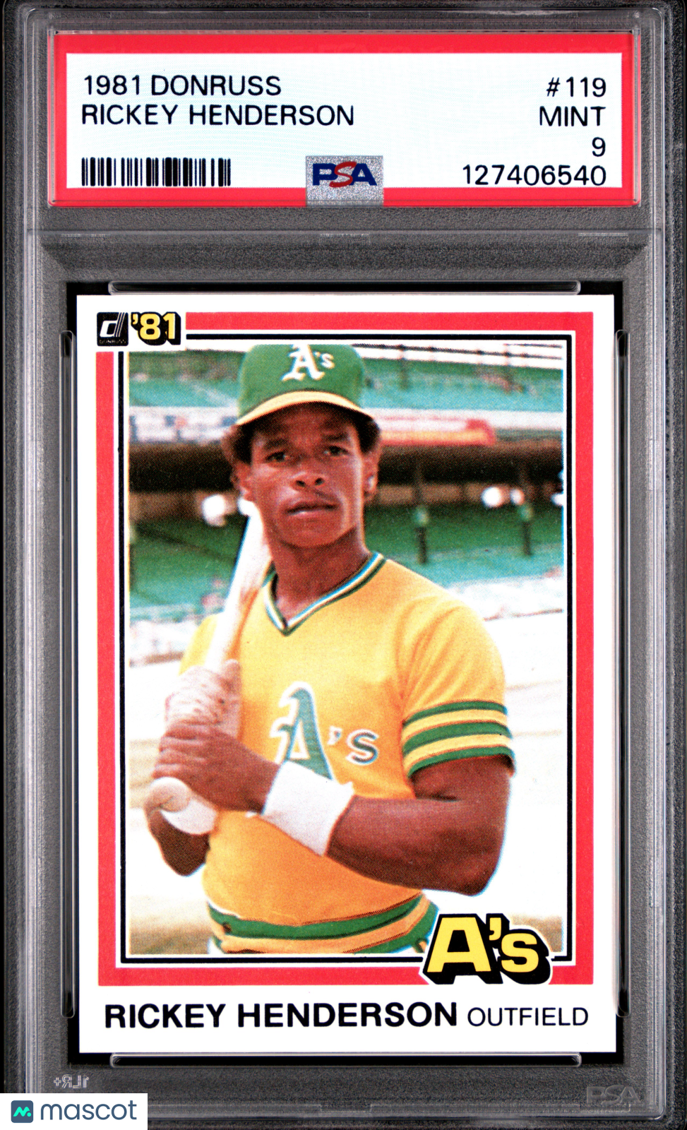 1981 Donruss Rickey Henderson #119 PSA 9