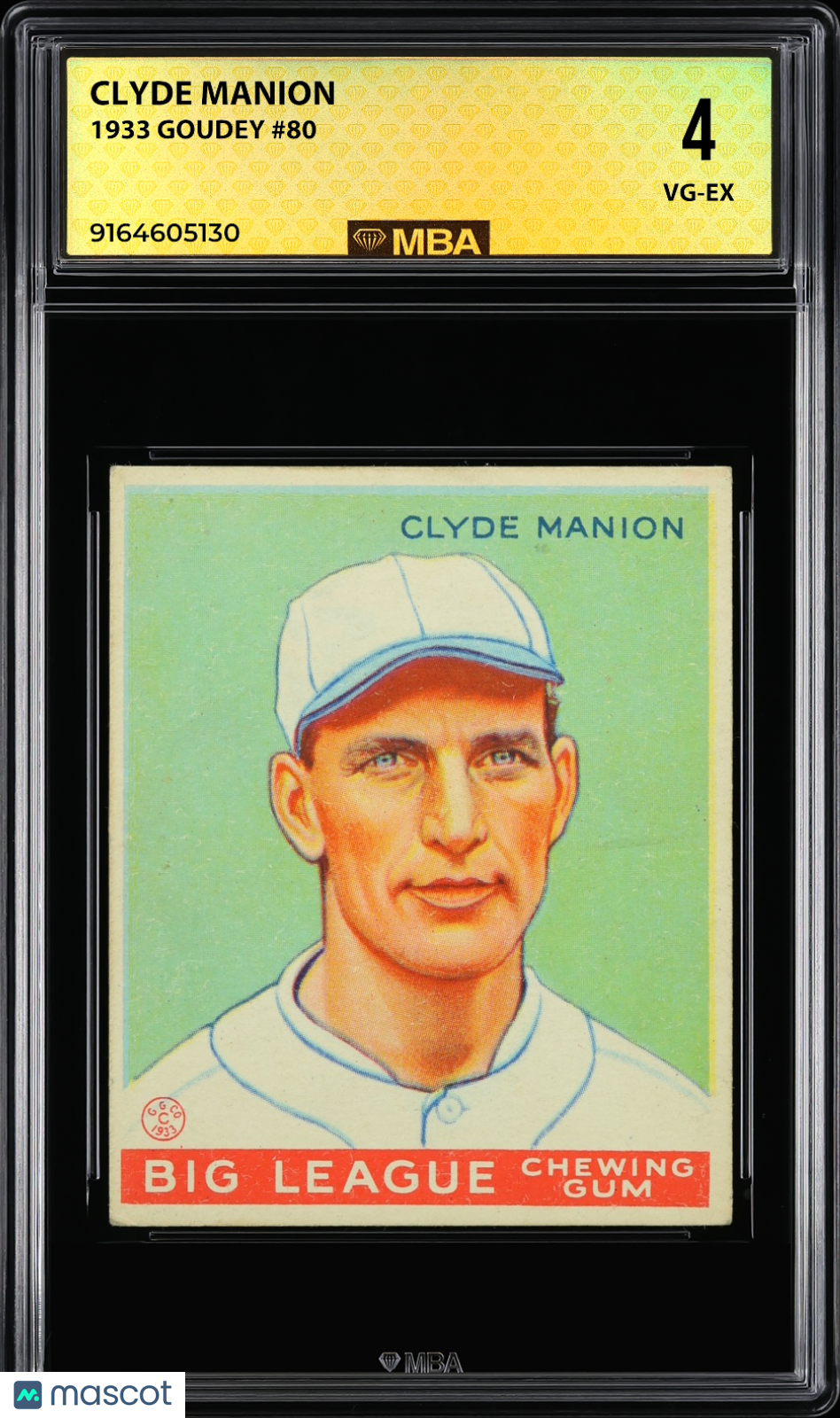 1933 Goudey Clyde Manion #80 MBA 4