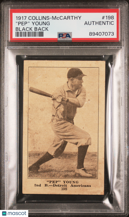 1917 Collins-Mccarthy "pep" Young #198 Black Back PSA A