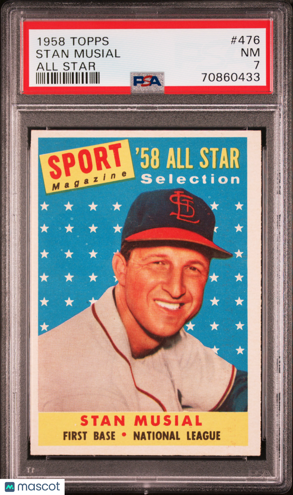 1958 Topps Stan Musial #476 All Star PSA 7