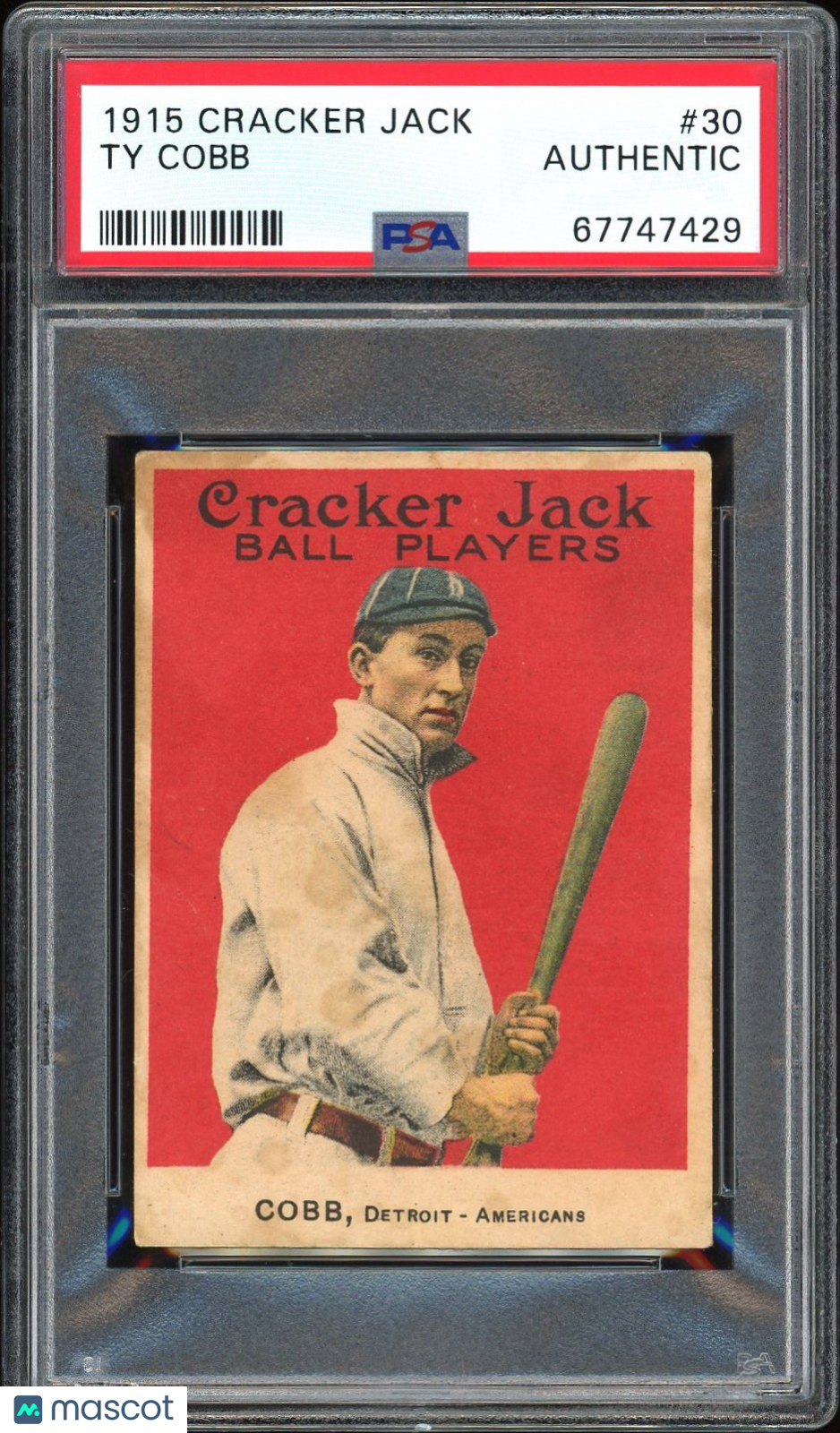 1915 Cracker Jack Ty Cobb #30 PSA A