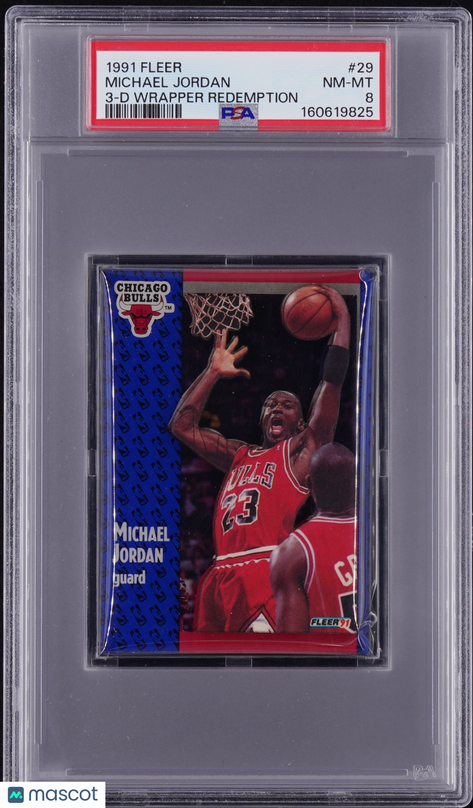 1991 Fleer Michael Jordan #29 3 D Wrapper Redemption PSA 8