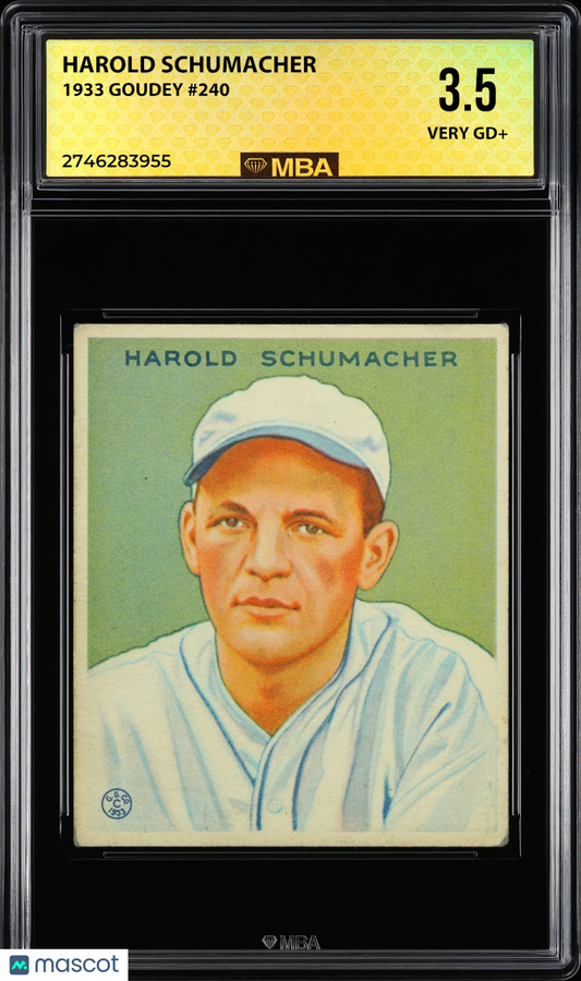 1933 Goudey Harold Schumacher #240 MBA 3.5