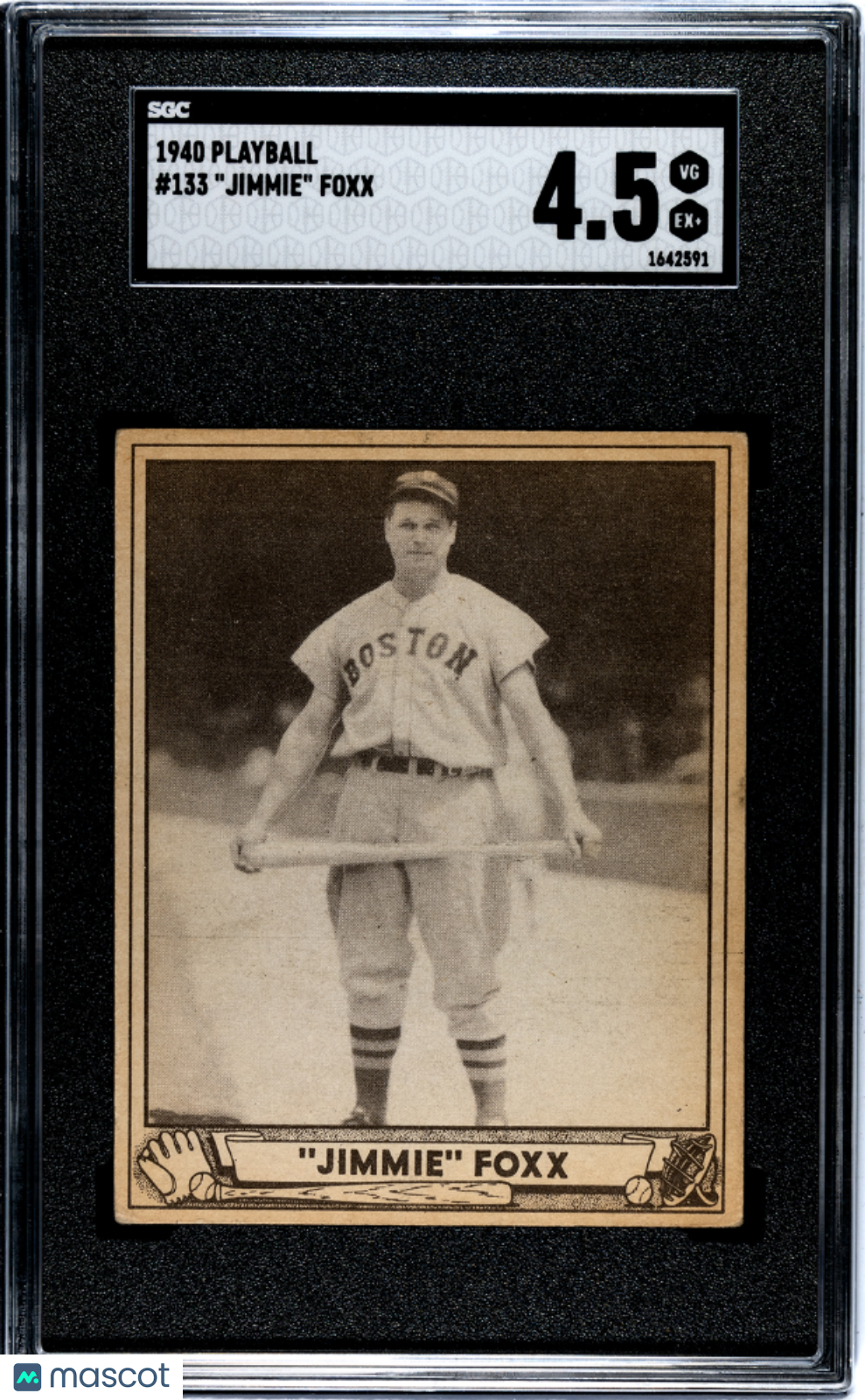 1940 Playball Jimmie Foxx #133 SGC 4.5