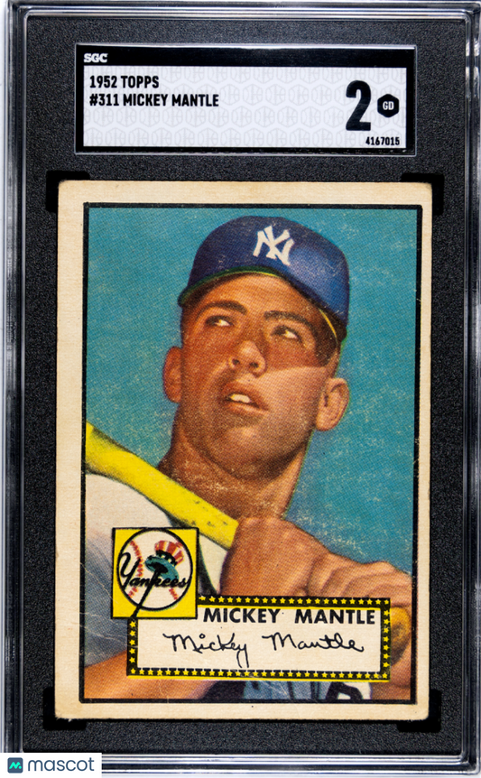 1952 Topps Mickey Mantle #311 SGC 2