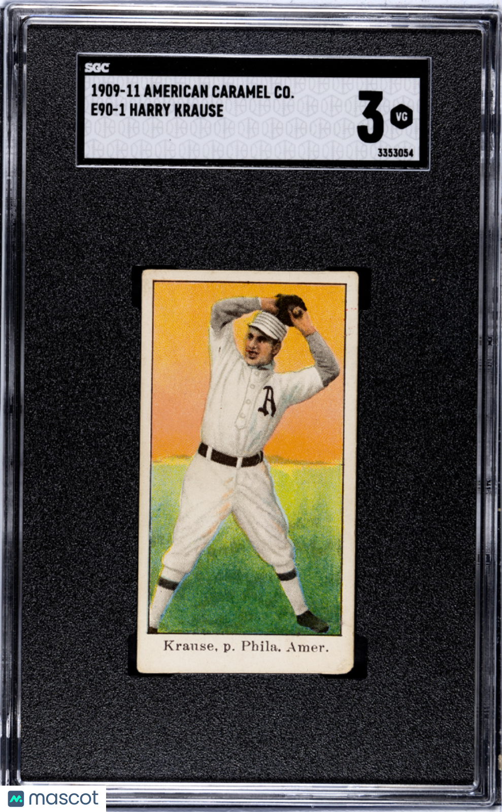 1909 American Caramel Co. (E90-1) Harry Krause SGC 3