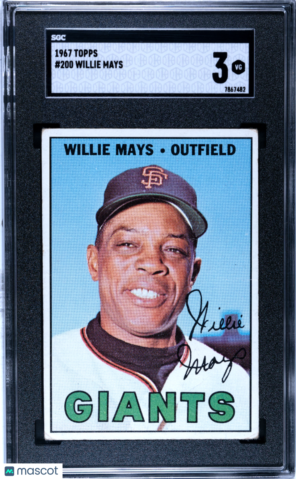 1967 Topps Willie Mays #200 SGC 3