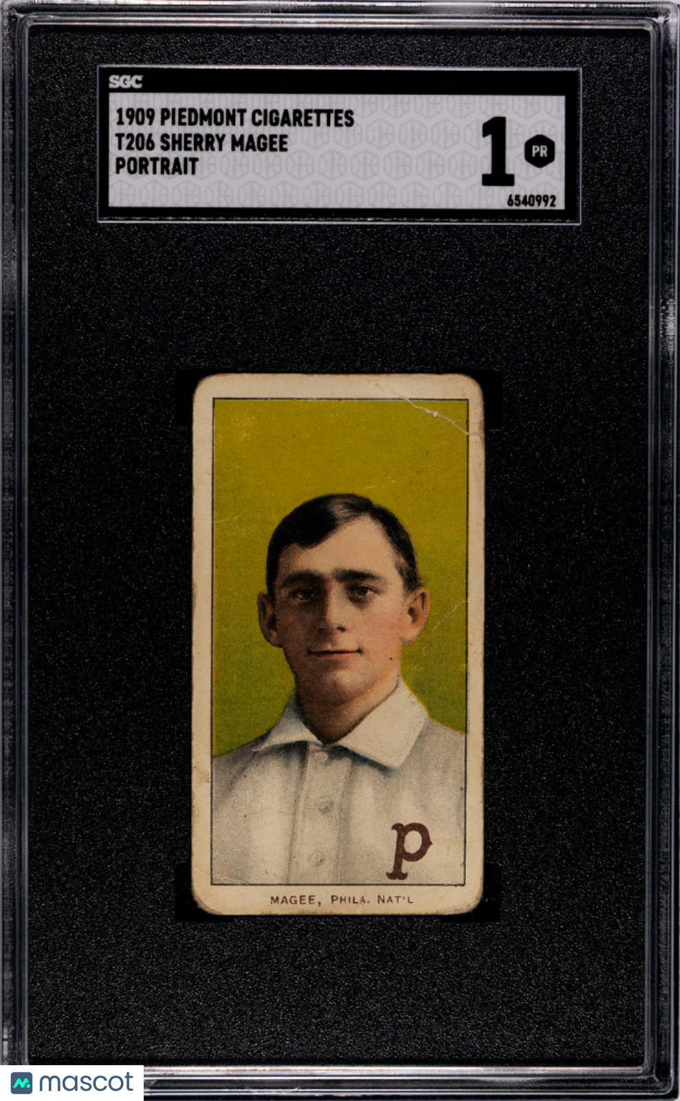 1909 Piedmont Cigarettes (T206) Sherry Magee Portrait SGC 1