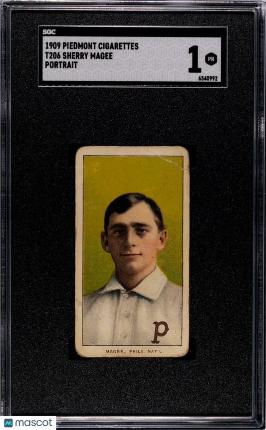 1909 Piedmont Cigarettes (T206) Sherry Magee Portrait SGC 1