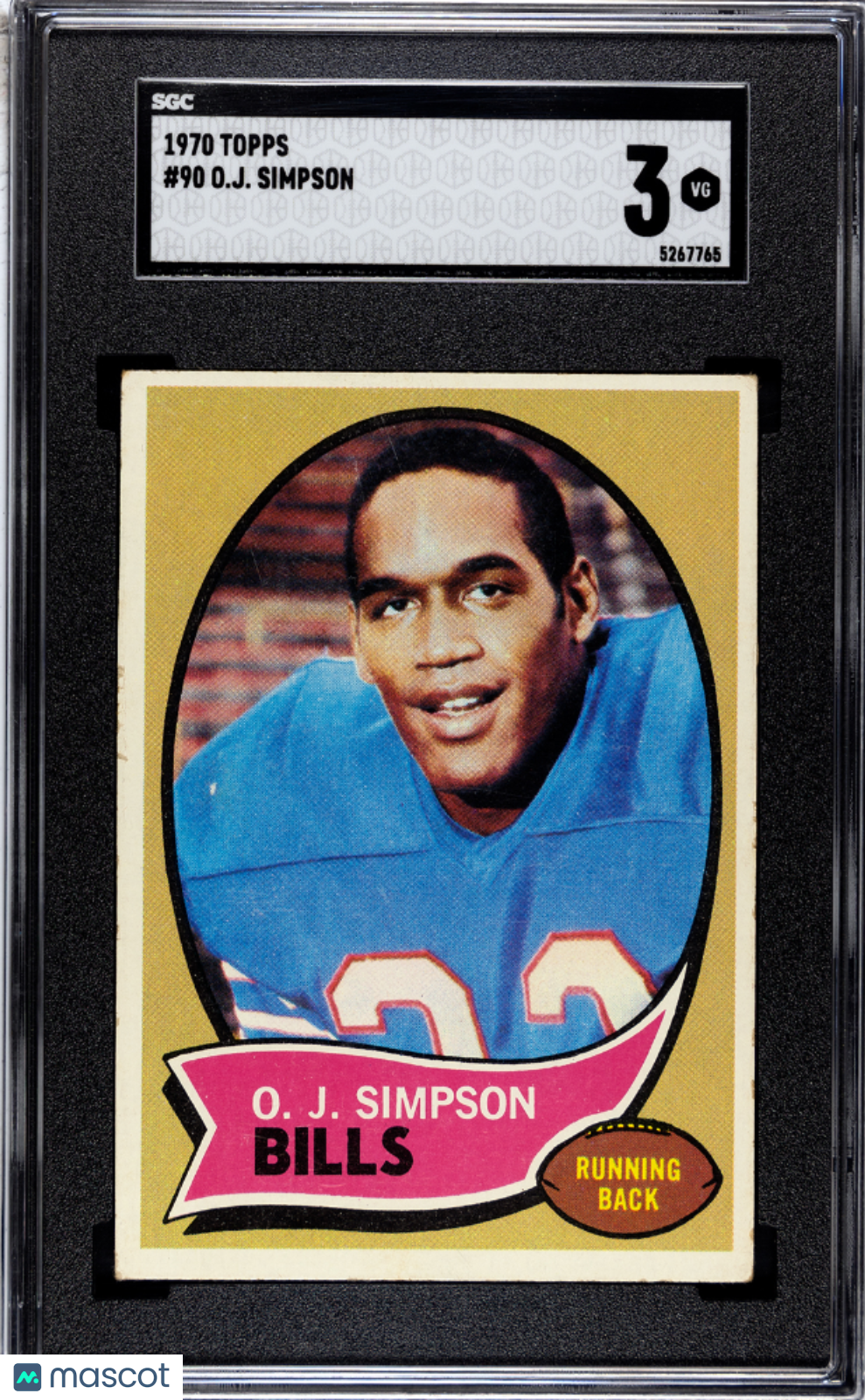 1970 Topps Oj Simpson #90 SGC 3