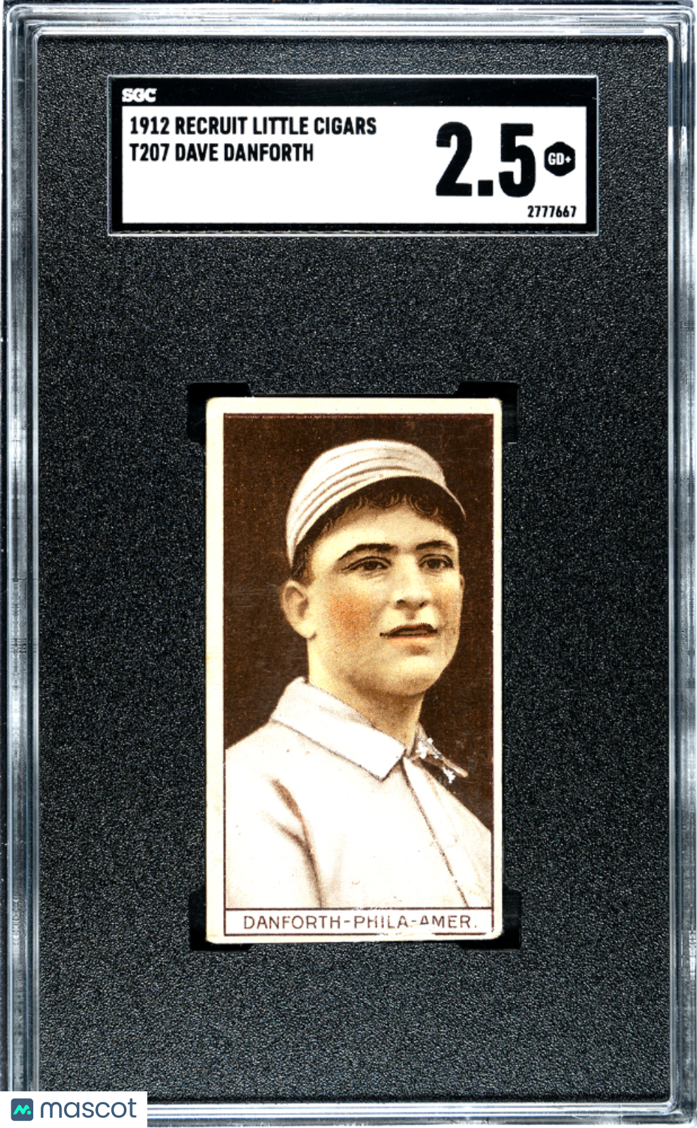 1912 Recruit Little Cigars (T207) Dave Danforth SGC 2.5