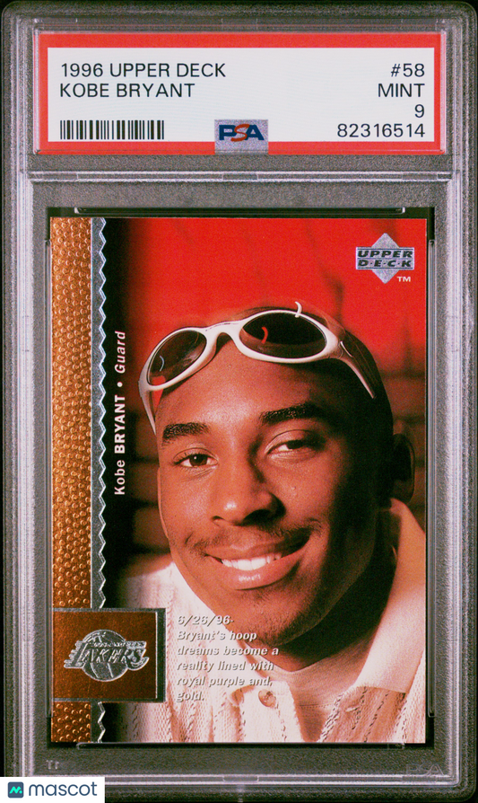 1996 Upper Deck Kobe Bryant #58 PSA 9