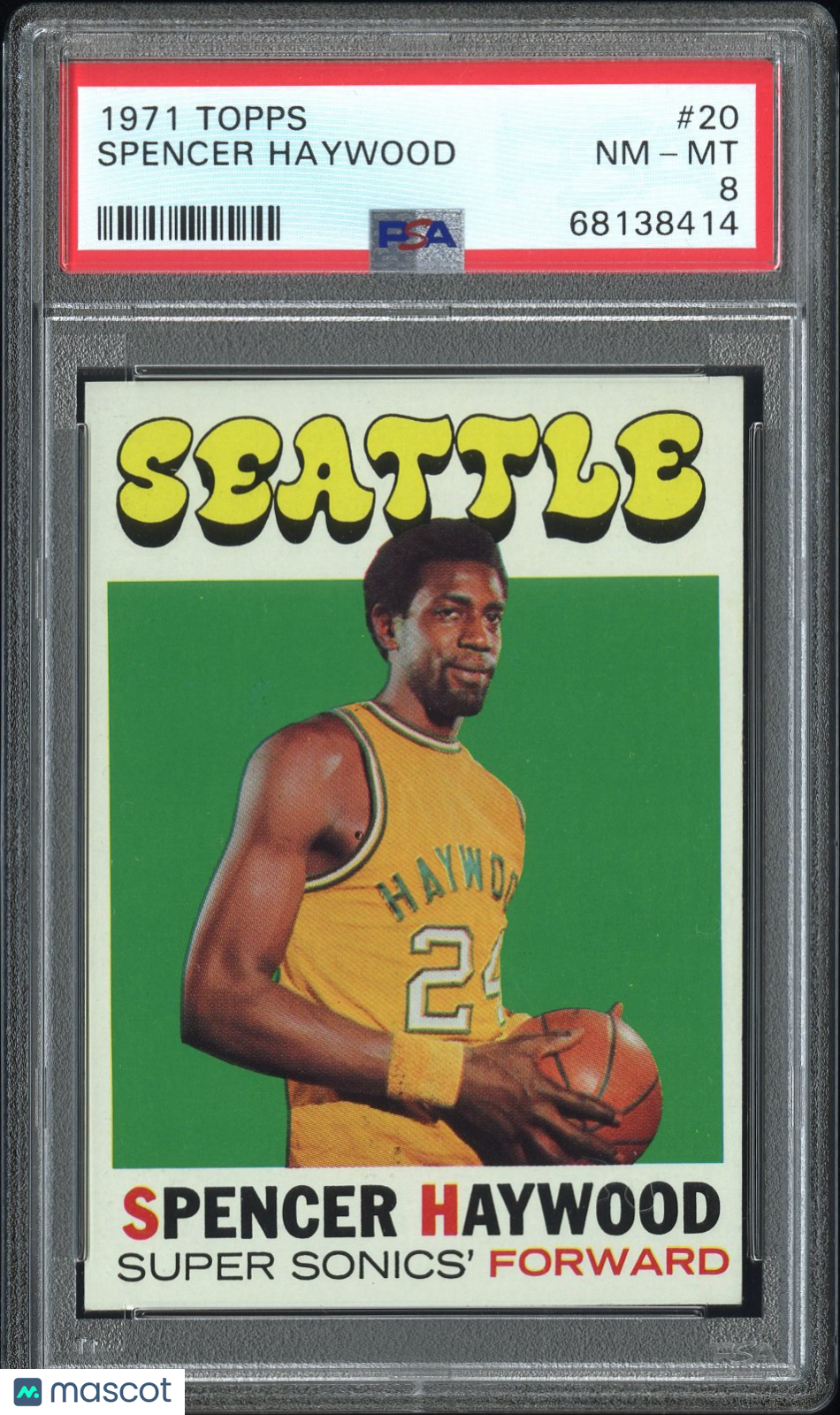 1971 Topps Spencer Haywood #20 PSA 8
