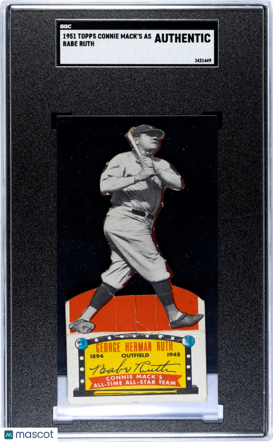 1951 Topps Connie Mack's As Babe Ruth SGC A